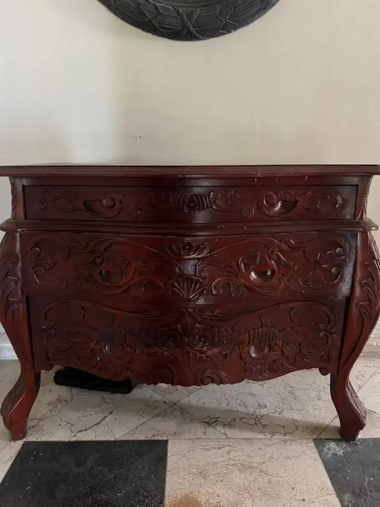 Meja Laci Bufet Ukir Mewah Klasik Kayu Jati