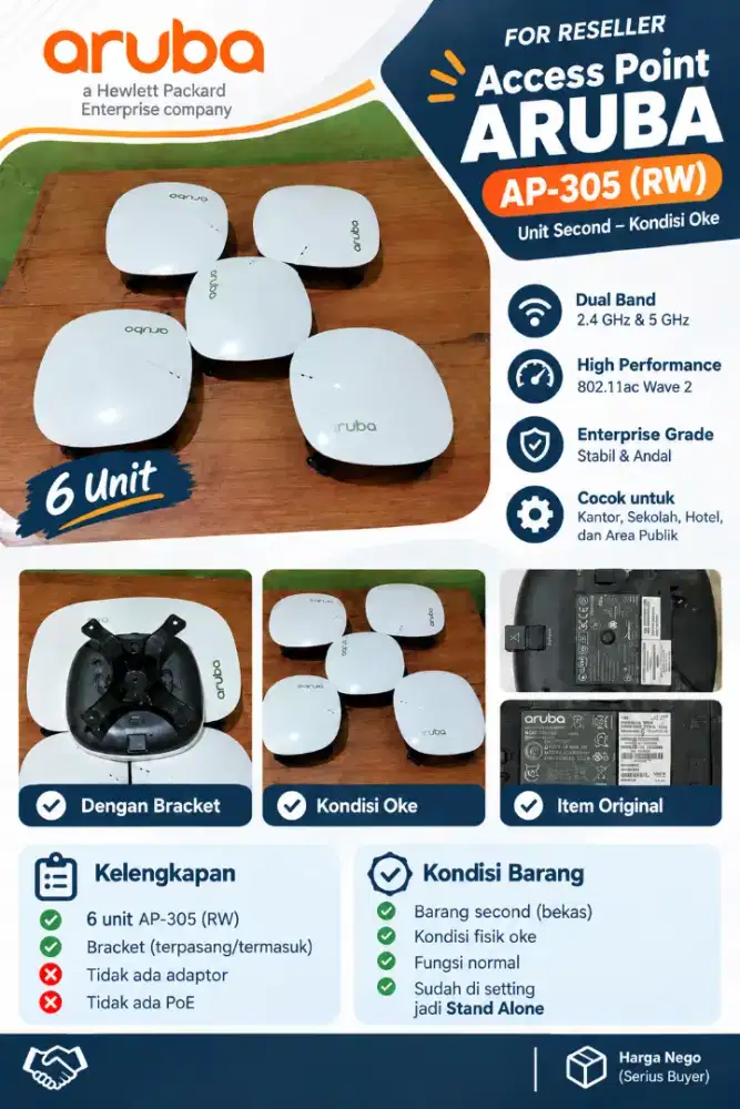DIJUAL 6 UNIT ARUBA ACCESS POINT AP-305 (RW)