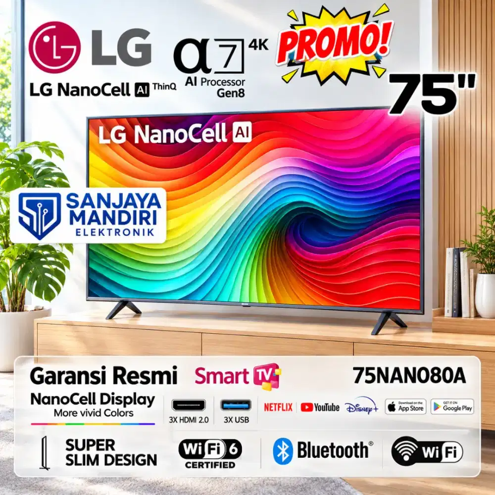 LG NANOCELL 4K 75 Smart TV 75NANO80A HDR10 PRO Dolby Vision AIRPLAY
