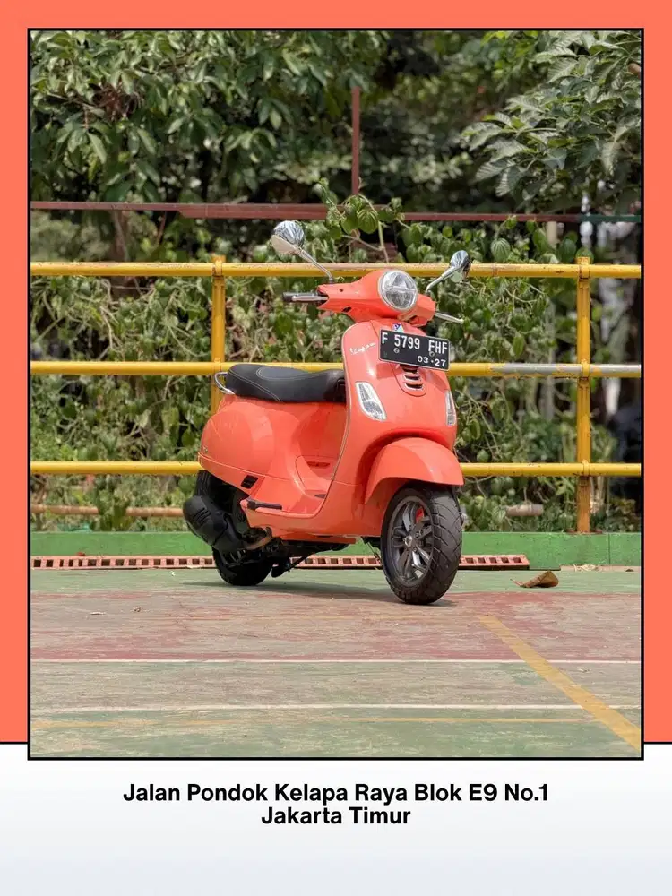 TERMURAH PIAGGIO VESPA LX125 IGET LED TAHUN 2022 WARNA ORANGE CORALLO