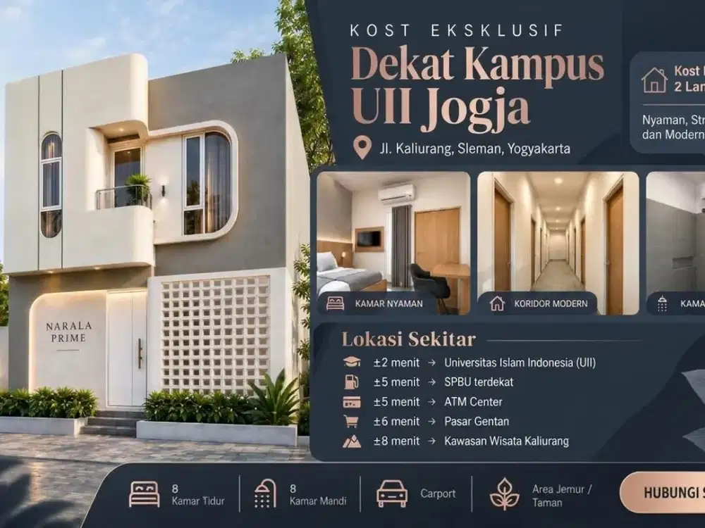 Peluang Emas Bisnis Properti: Kost Eksklusif Sleman Dekat UII Yogyakarta | Lokasi Strategis & SHM Ready
