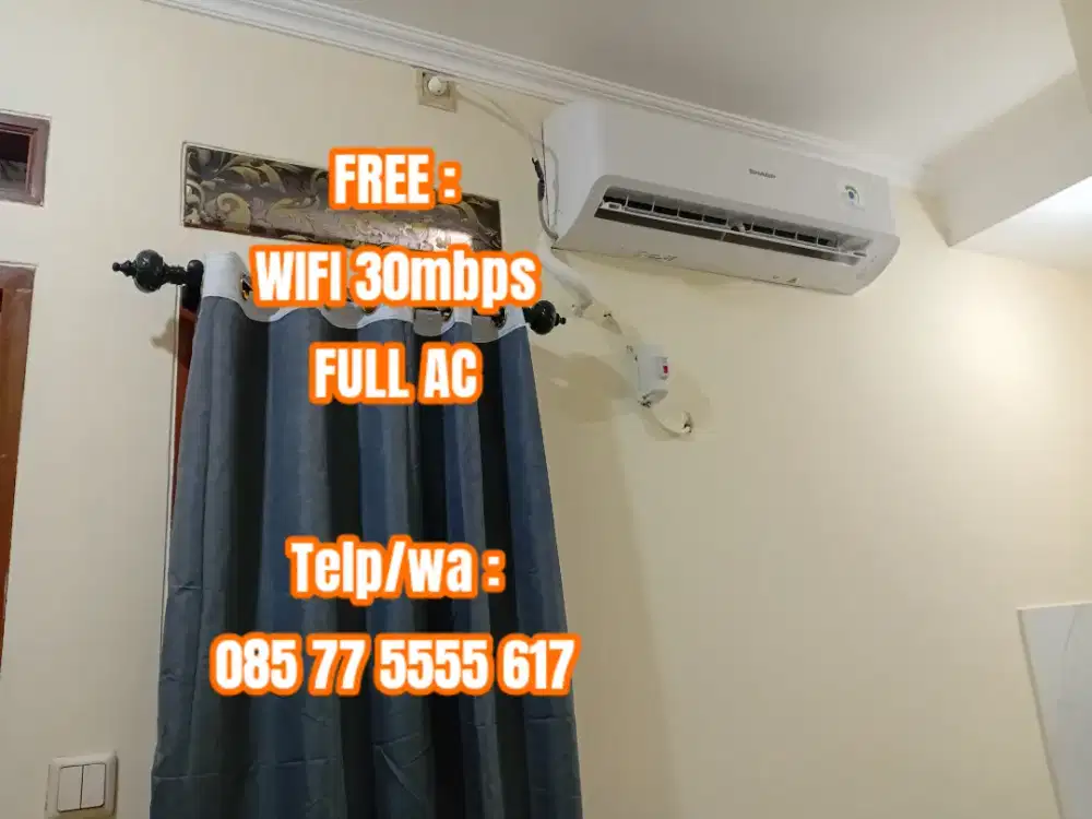 Kontrakan Bulanan Full AC Full Wifi Satu Kamar Di Lantai 2