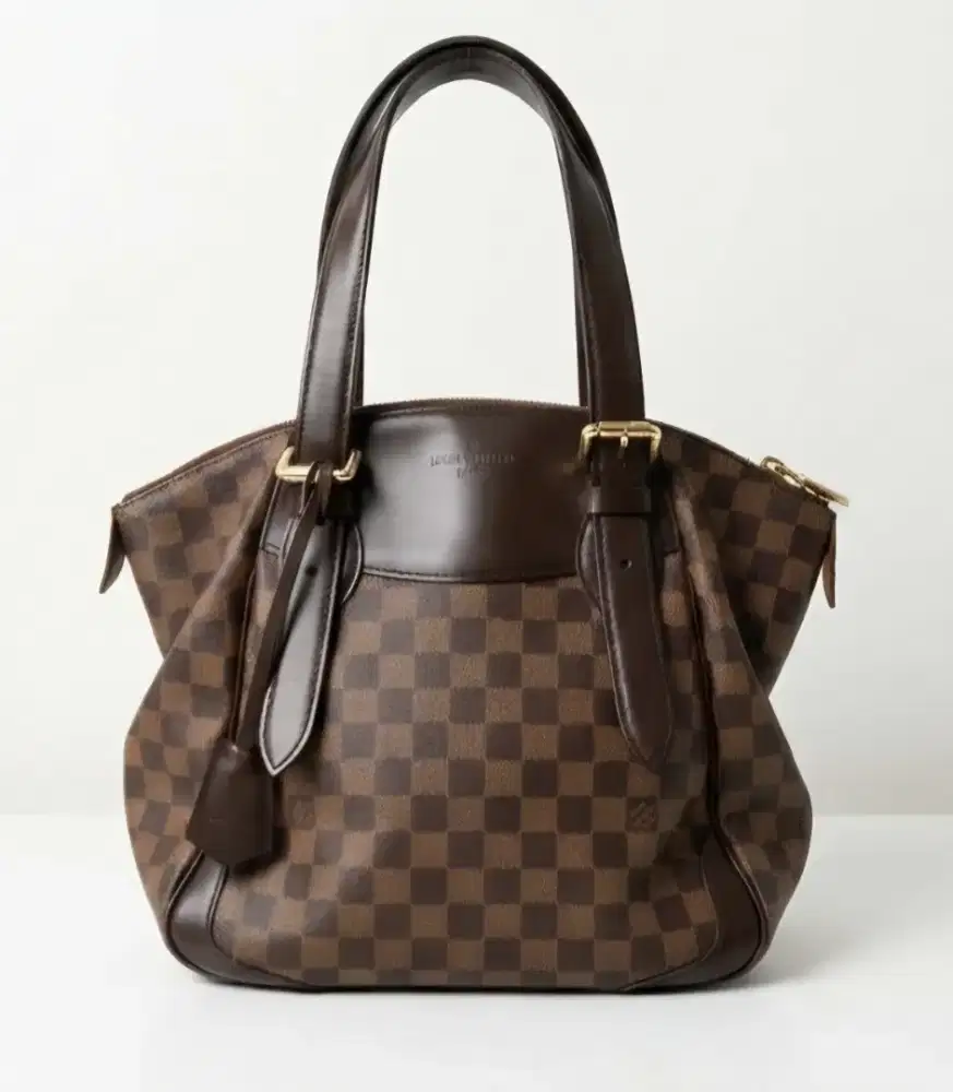 Louis Vuitton Verona Damier Ebene Canvas Shoulder Bag Authentic