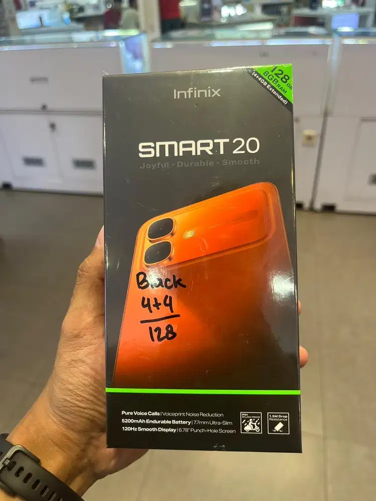 Infinix smart 20 4/128gb, garansi resmi 1th