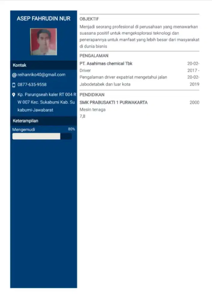 Mencari pekerjaan driver pribadi/operational kantor