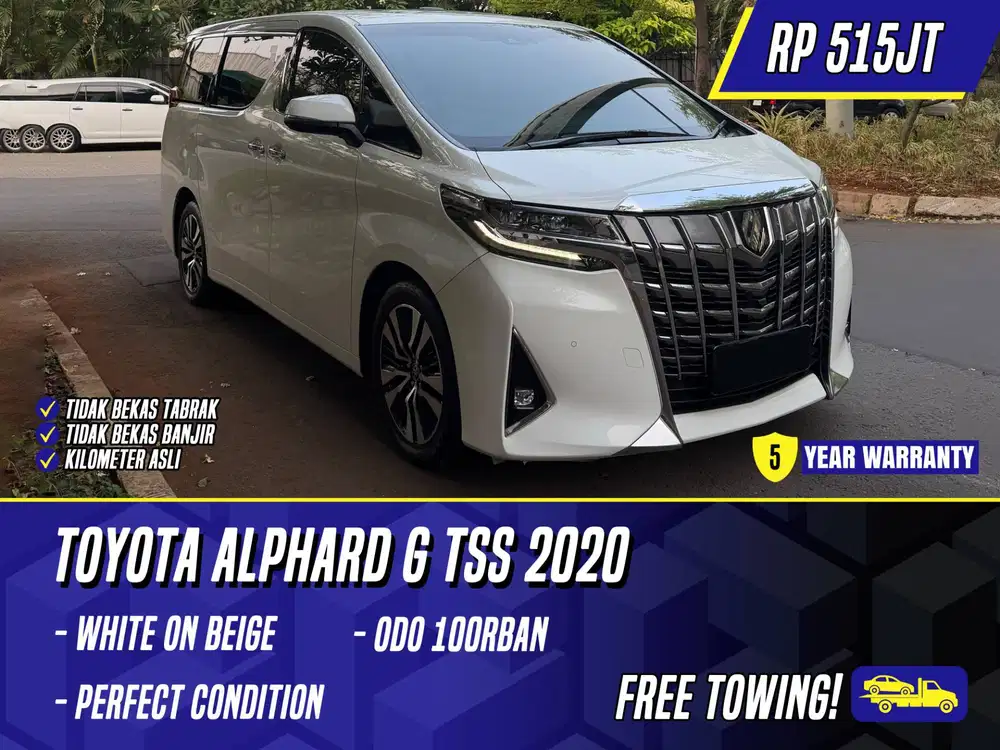 DP 12JT Toyota Alphard G TSS 2020 White on Beige Putih 2021