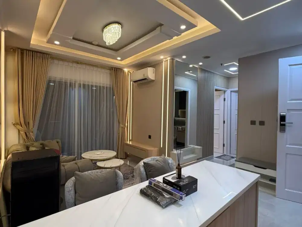 Ss.3937 - Murah !! Dijual Apt. City Home Tower San Fransisco Luas 45 Hook Full Furnish Hadap Selatan Lantai Rendah , Cash Only