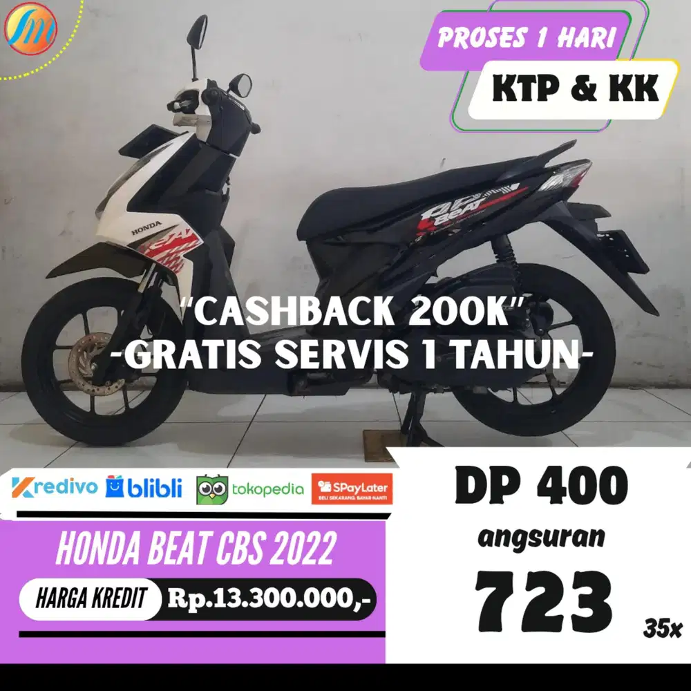 DP 400RIBU HONDA BEAT CBS 2022 ANGSURAN SANGAT RENDAH BERGARANSI