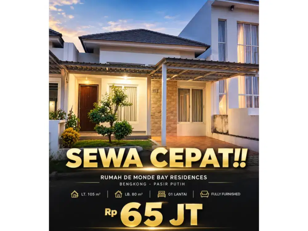 Sewa Cepat Rumah De Monde Bay Residence Minimalis Fully Furnish Pasir Putih