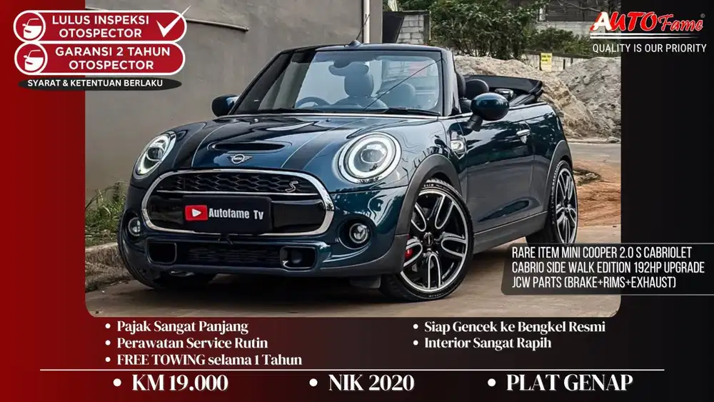 KM19RB  Mini Cooper 2.0 S Cabriolet Cabrio Side Walk Edition 192HP NIK