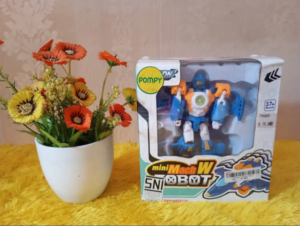 Mainan Tobot Mini Mach W Robot Transform Pesawat Second Mulus Dus