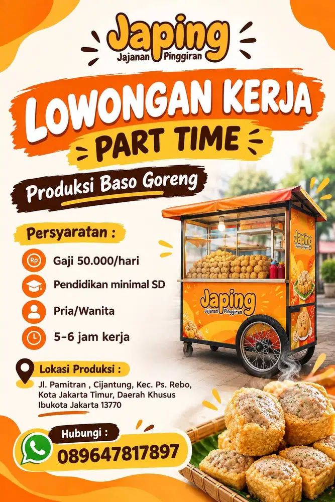 Part Time Produksi Baso Goreng