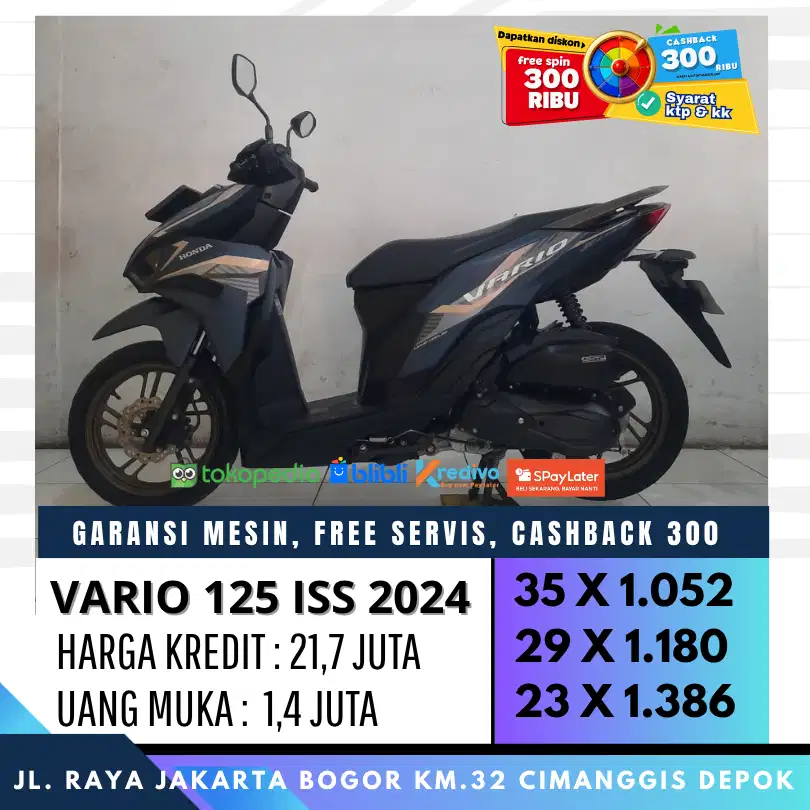 HONDA VARIO 125 CBS ISS 2024 MULUS CASH KREDIT CC/PAYLATER BERGARANSI