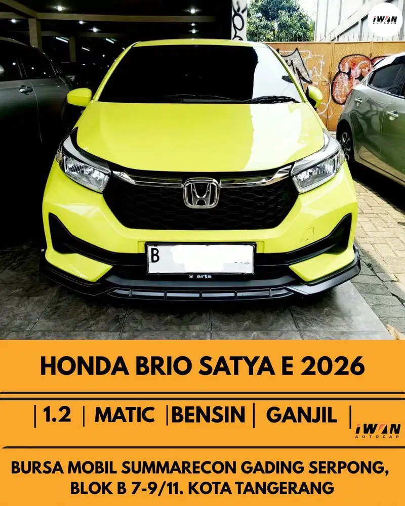 2026 HONDA NEW BRIO E SATYA 1.2 AT