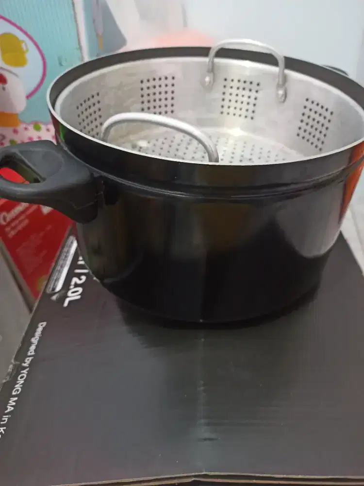 Panci lapisan teflon. Mulus. Hanya cuci. Cuman tidak ada tutup