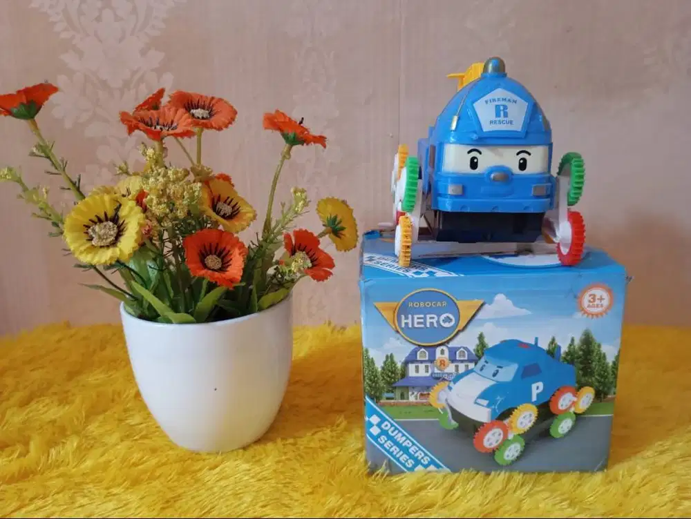 Paket Borongan 3 Mainan Anak Robocar Poli Transform & Train Set Kereta
