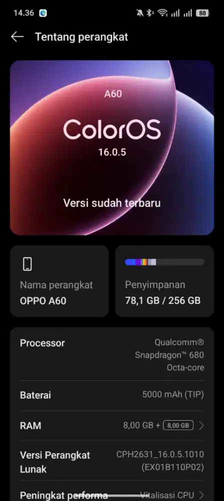Oppo A60 8+8/256