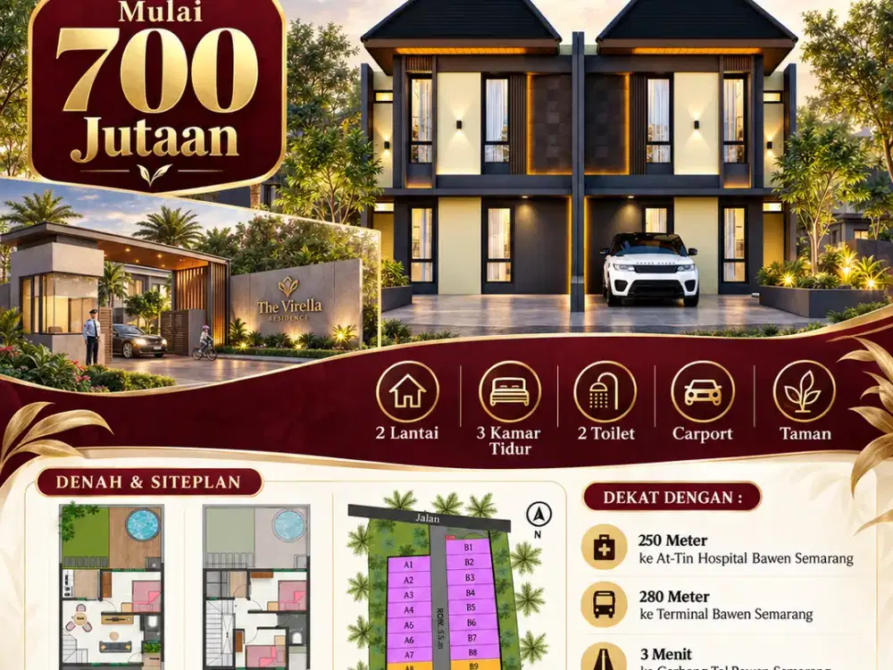 Rumah Mewah Semarang Harga 700 Jutaan Lokasi Strategis di Bawen