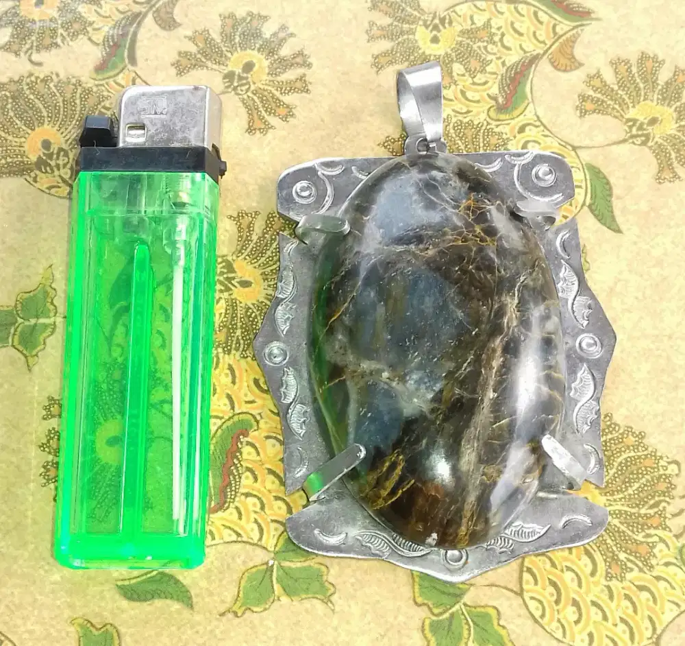 Liontin batu Blue Opal super