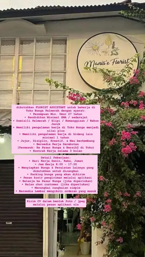 Lowongan Kerja Toko Bunga Jakarta