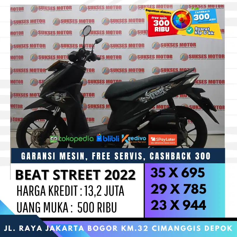 BEAT STREET 2022 MULUS KREDIT DP 500 CICILAN RINGAN UNIT BERGARANSI