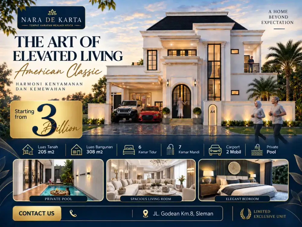 Luxury House Jogja American Style Jl Godean Bonus Private Pool