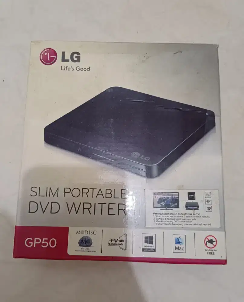 LG DVD Writer GP50 Original 100% - Hitam ( 100% BARU & ORIGINAL )