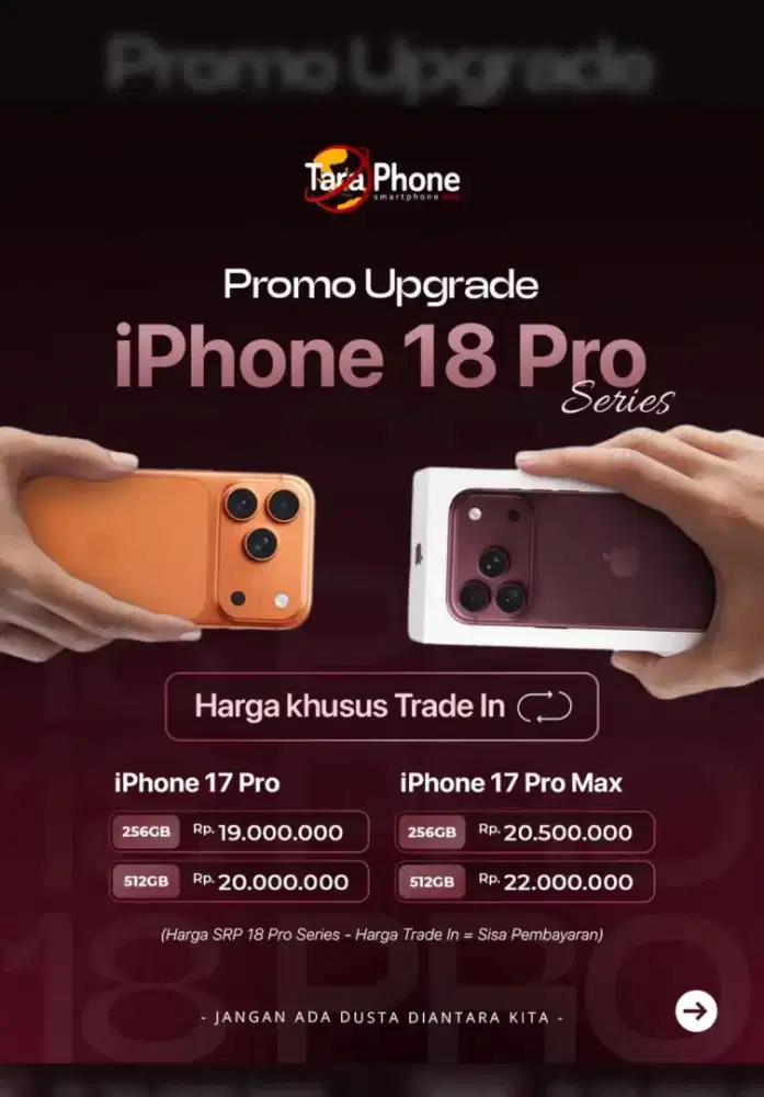 pre order iphone 18pro / 18pro max promoo cicilan 0%