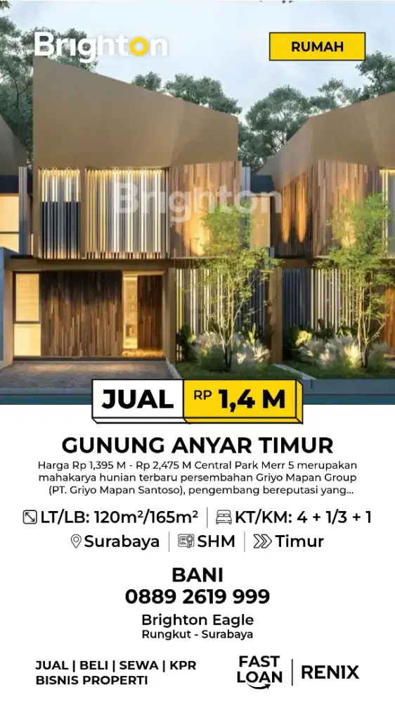 RUMAH DI SURABAYA TIMUR MULAI 1,4M ?? LOKASI DEKAT MERR DAN BANDARA