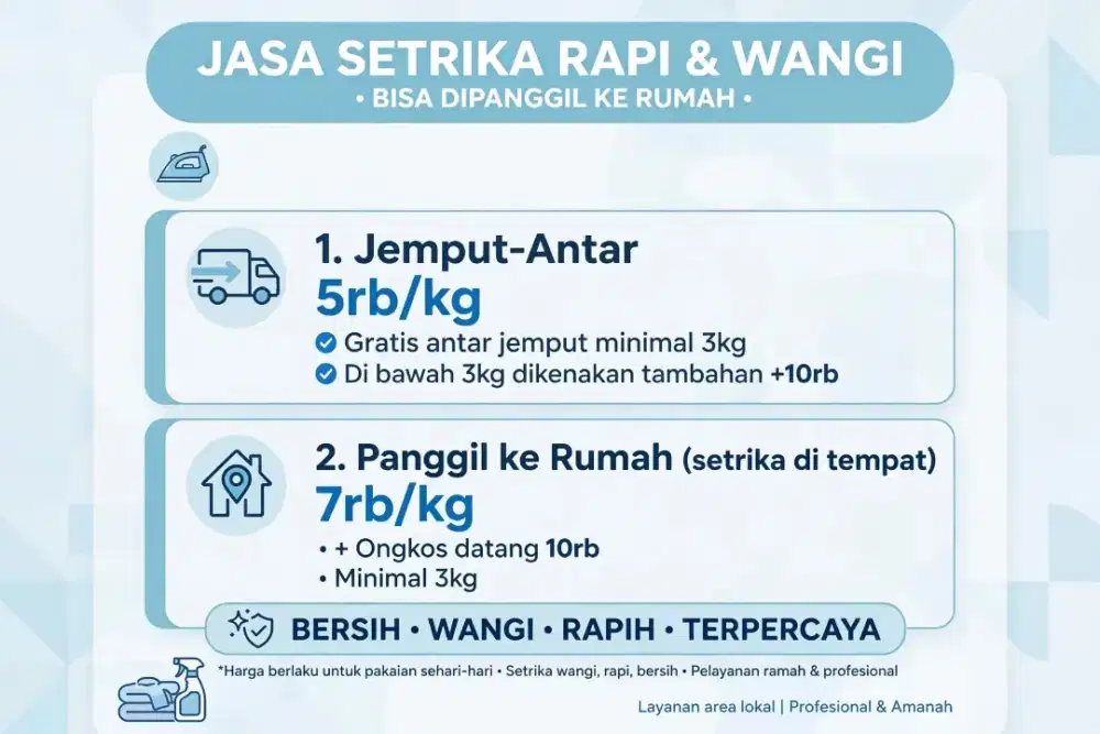 jasa setrika  panggilan,