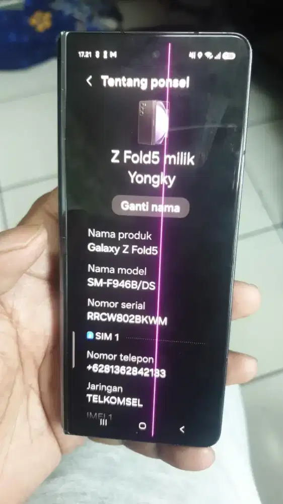 Samsung galaxy Fold 5 5G 1TB unit dan dus