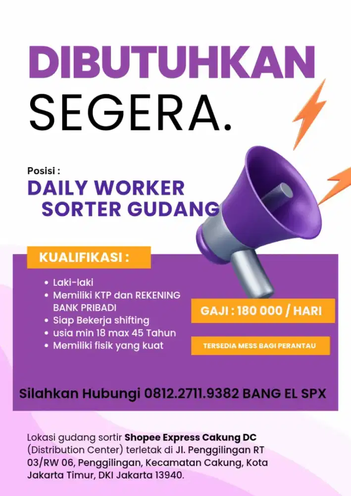 LOKER DI GUDANG SPX