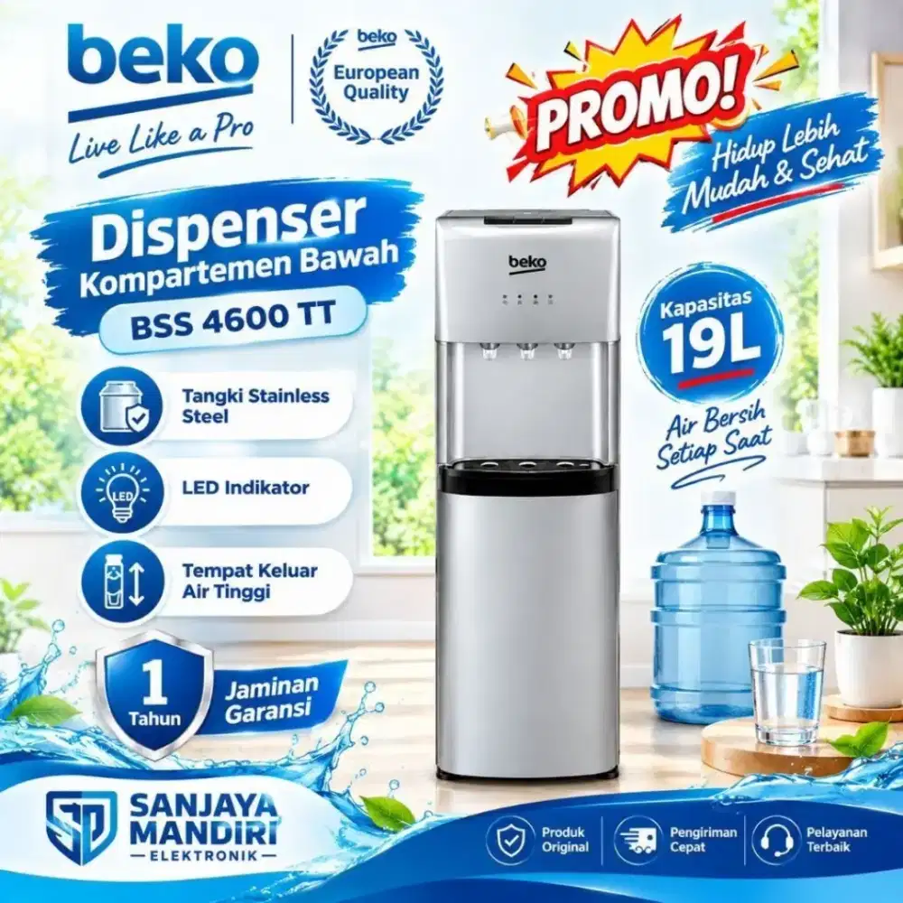TERMURAH! BEKO DISPESNER Galon Bawah 3 Kran KOMPRESSOR NORMAL HOT COLD