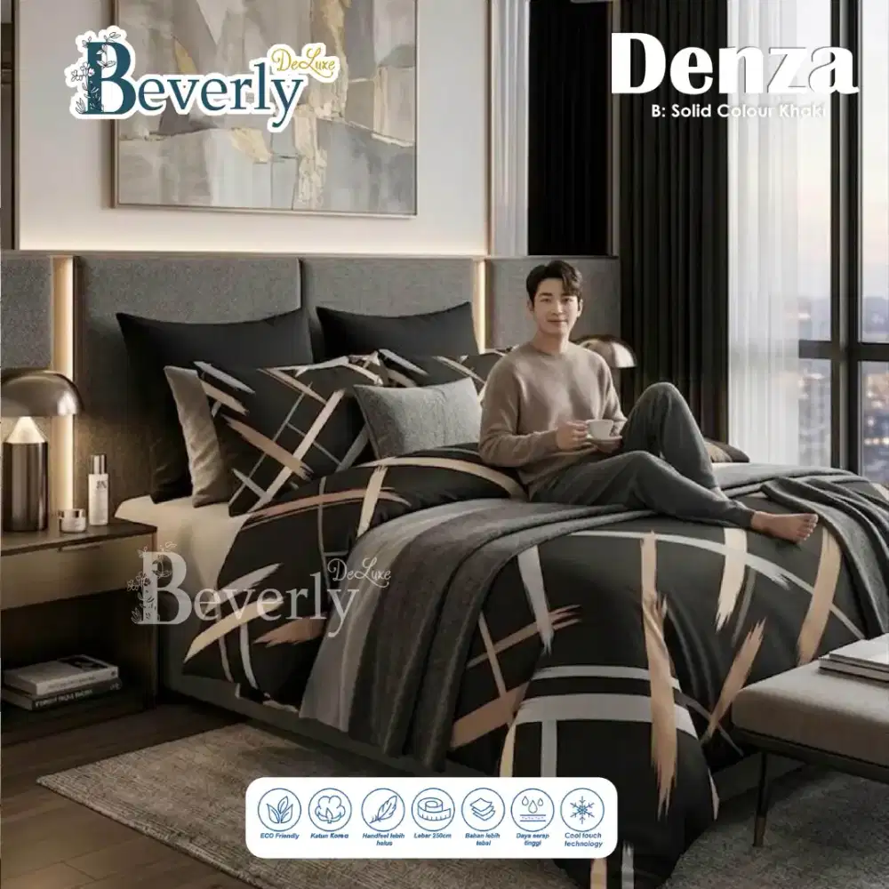 Set sprei katun premium warna hitam