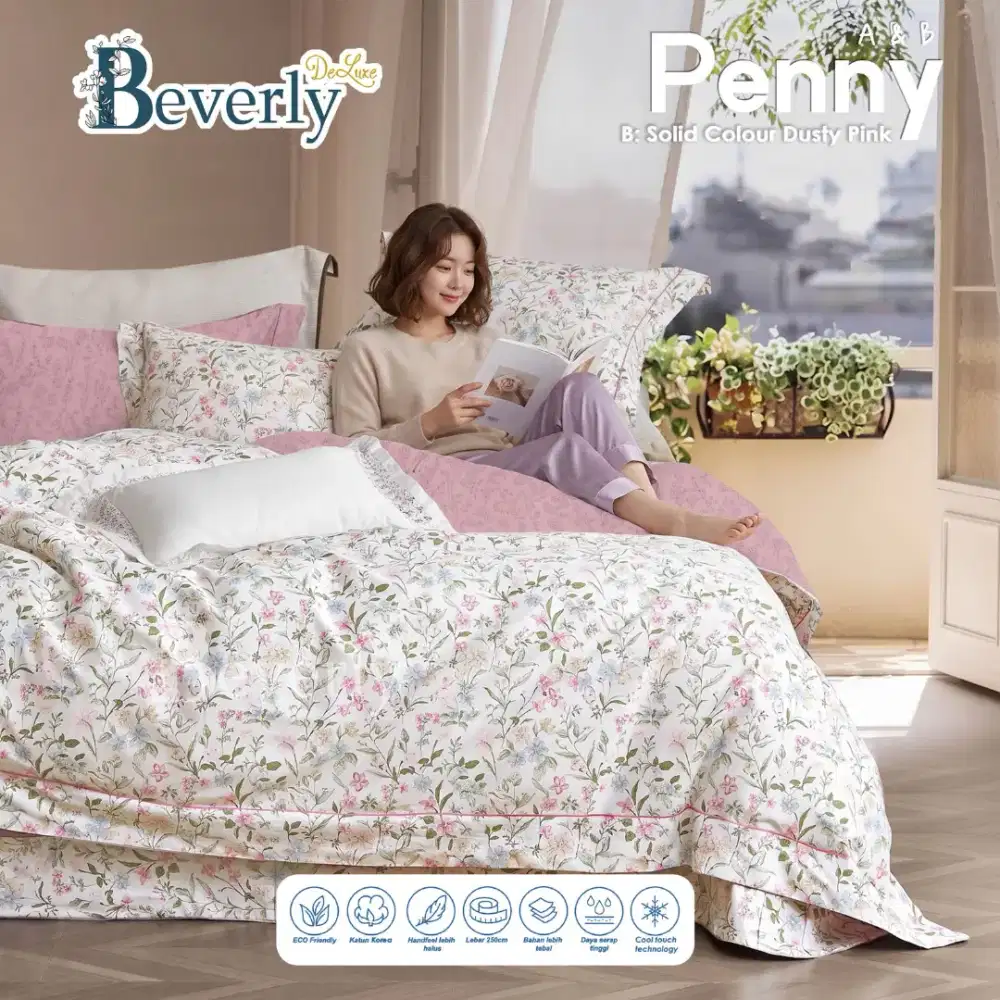 Sprei katun motif bunga