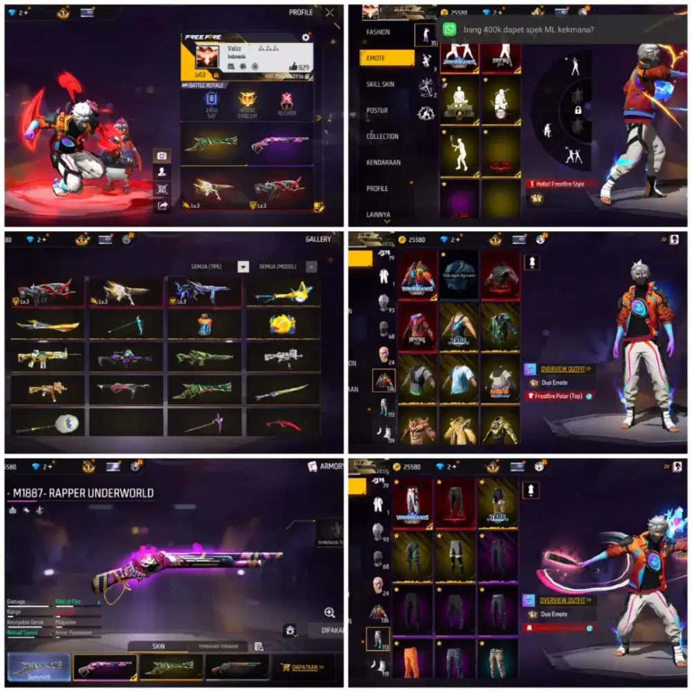 JUAL AKUN FREE FIREE POLOSAN AMAN TERPERCAYA YANG MINAT CHET