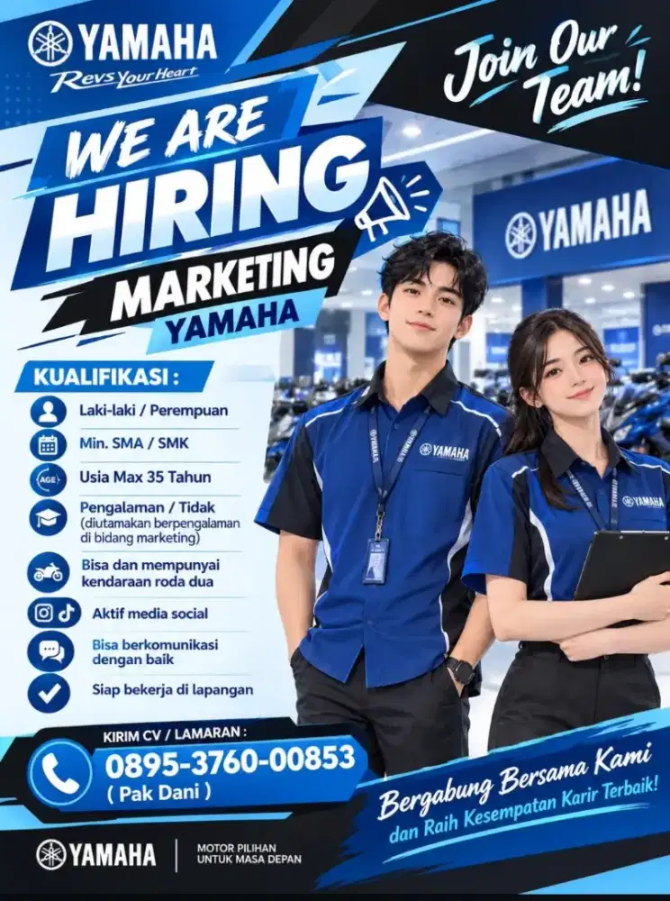 Lowongan marketing yamaha Arista cimahi