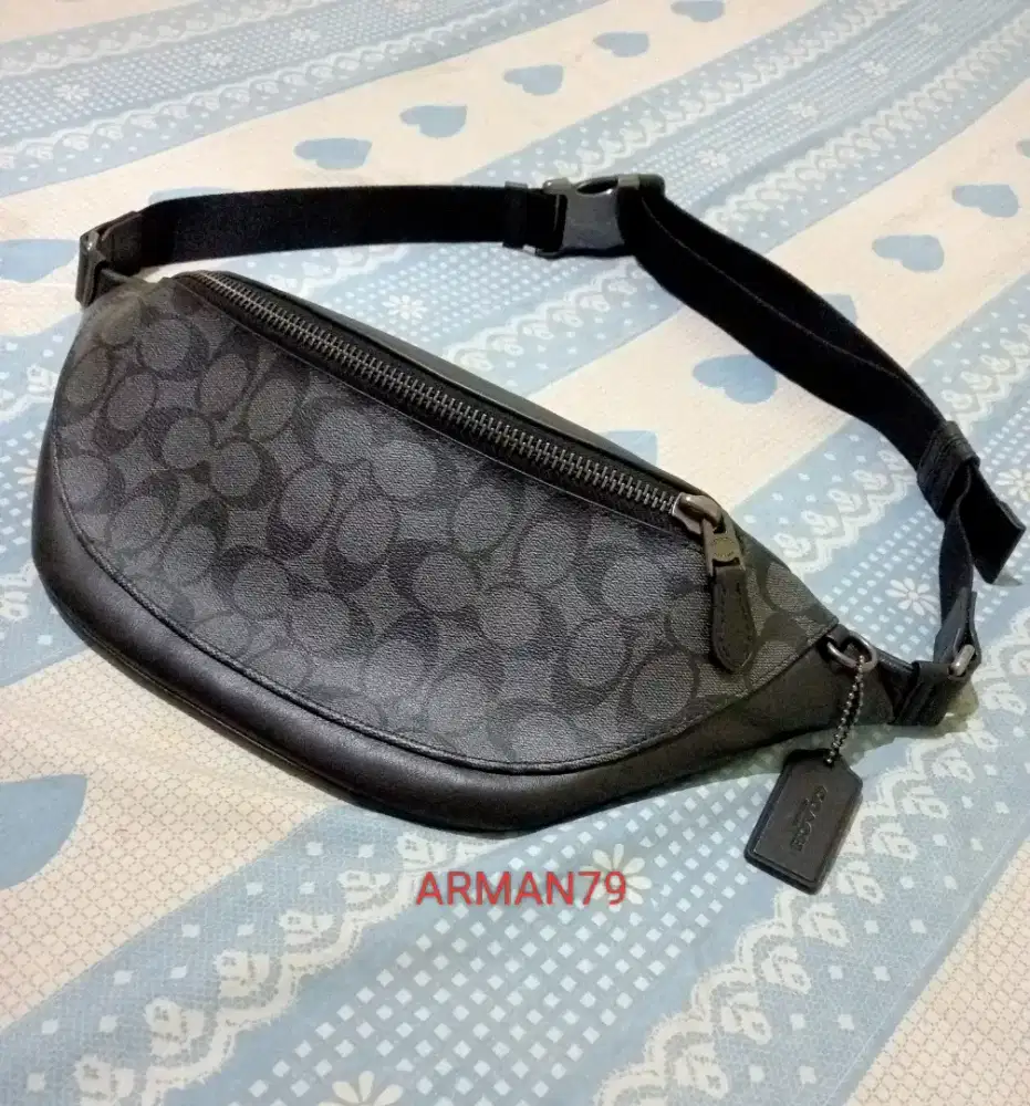 TAS COACH Warren Bumbag Signature Charcoal Black