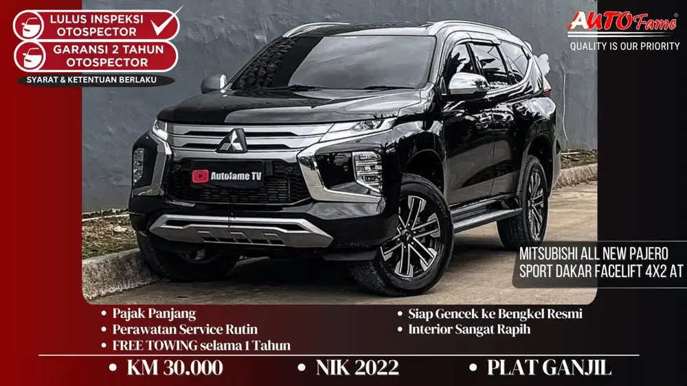 KM30RB Mitsubishi All New Pajero Sport Dakar Facelift 4x2 AT NIK 2022