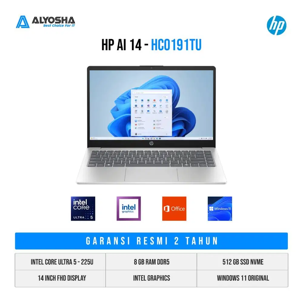 New HP AI 14 HC0191TU Intel CoreTM Ultra 5 225U 8GB/512GB