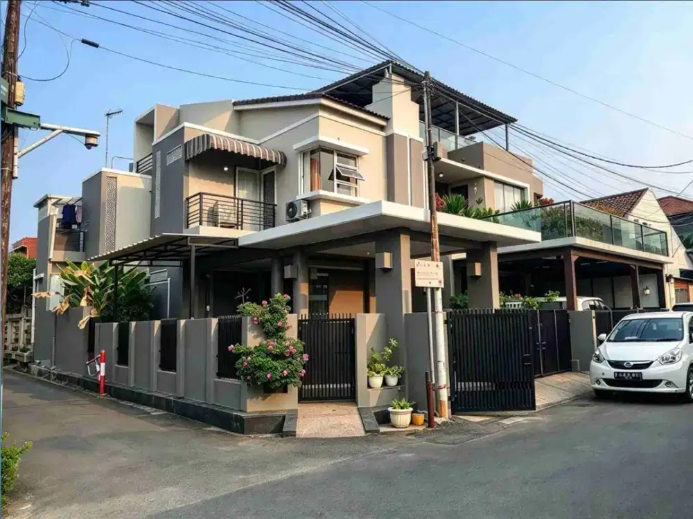 RUMAH SEMI FURNISH HOOK 3 LANTAI, PONDOK KELAPA DUREN SAWIT JAAKARTA TIMUR— 4 KT SHM