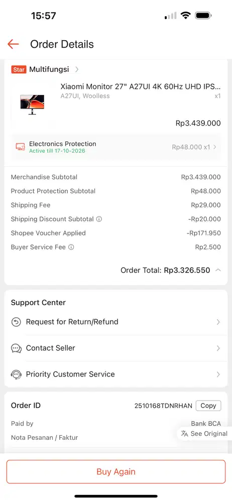 Xiaomi Monitor 27 A27UI 4K 60Hz UHD (NEGO)
