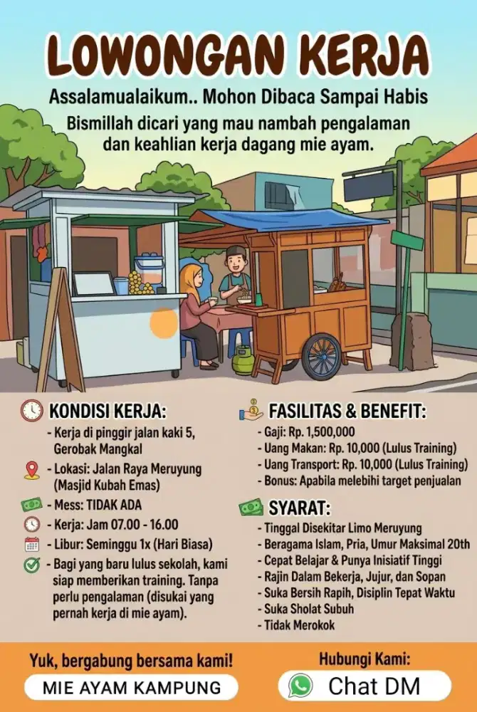 Dagang Mie Ayam Mangkal