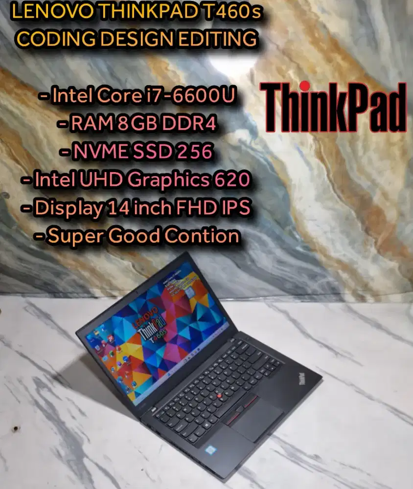 LENOVO THINKPAD T460s Intel Core i7 Laptop Coding laptop Design laptop