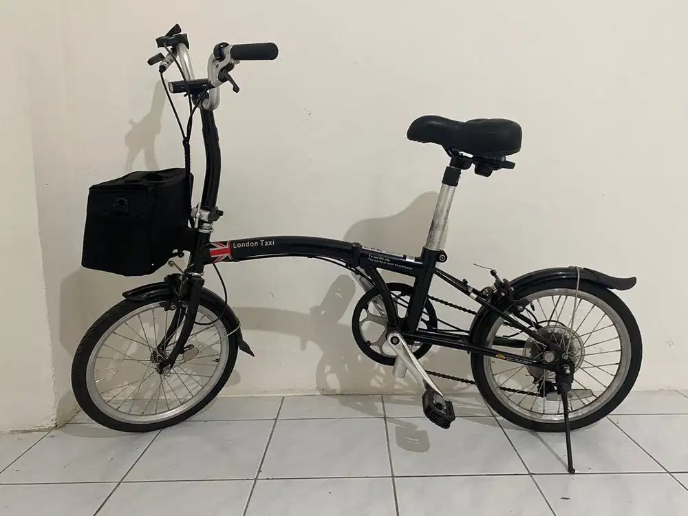 Sepeda Lipat London Taxi 16 Inch Gen 1 Black Shimano 6 Speed Original