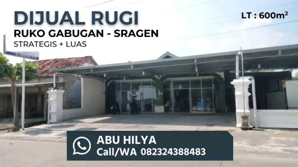 Bu Dijual Rugi Ruko Pinggir Jalan Raya Gabugan Sumberlawang Sragen