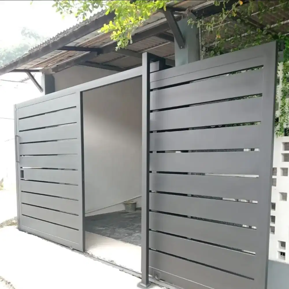 pagar besi hollow galvanis model sleding