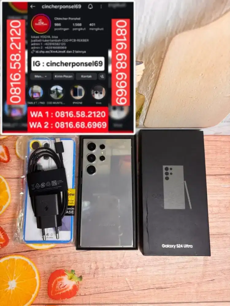 Jual  hp samsung S24 ULTRA 12/512 5g istimewa free ADAPTOR n case