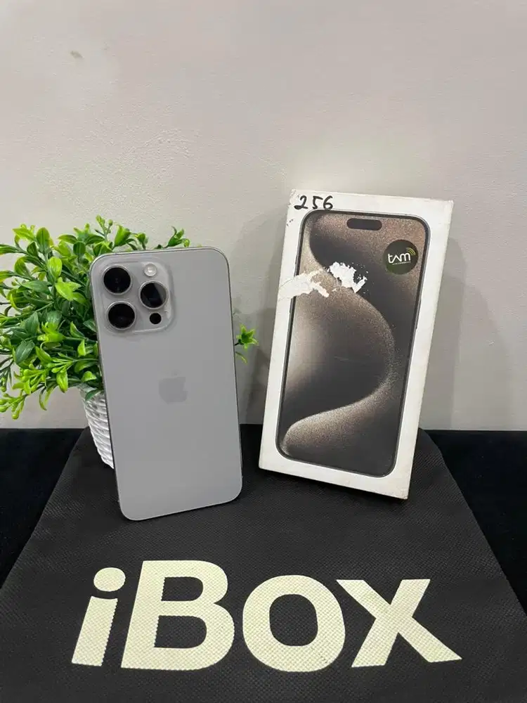 IPhone 15 ProMax 256GB iBox Natural mulus Fullset Ori BH 80% Permanent