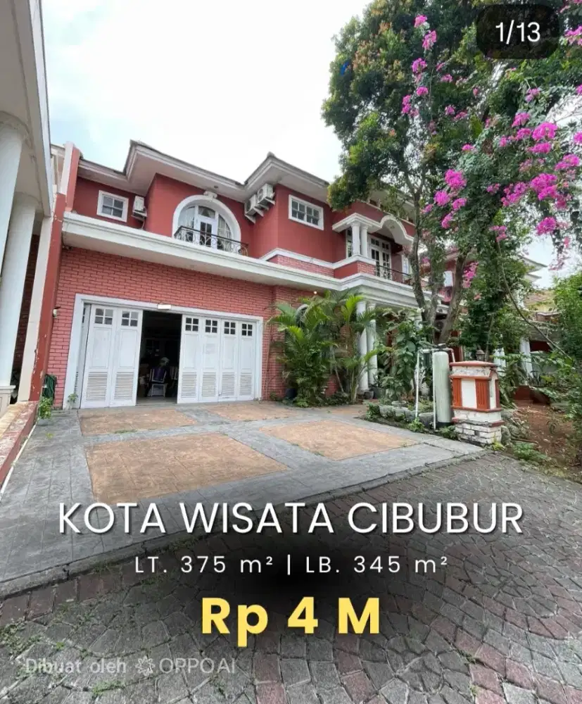 Dijual cepat rumah cantik diperumahan kota wisata Cibubur